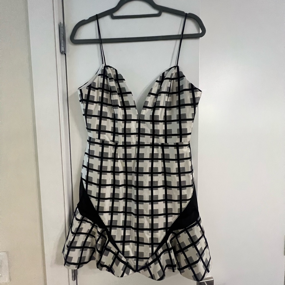 NBD black and white dress